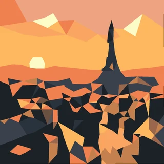 Low-poly city scene
