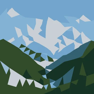 Low-poly country landscape