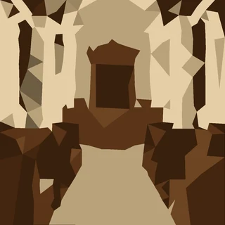 Low-poly court scene
